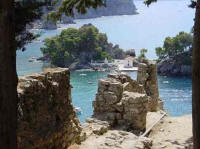 photo, the islet of the parga view from the castle of Parga